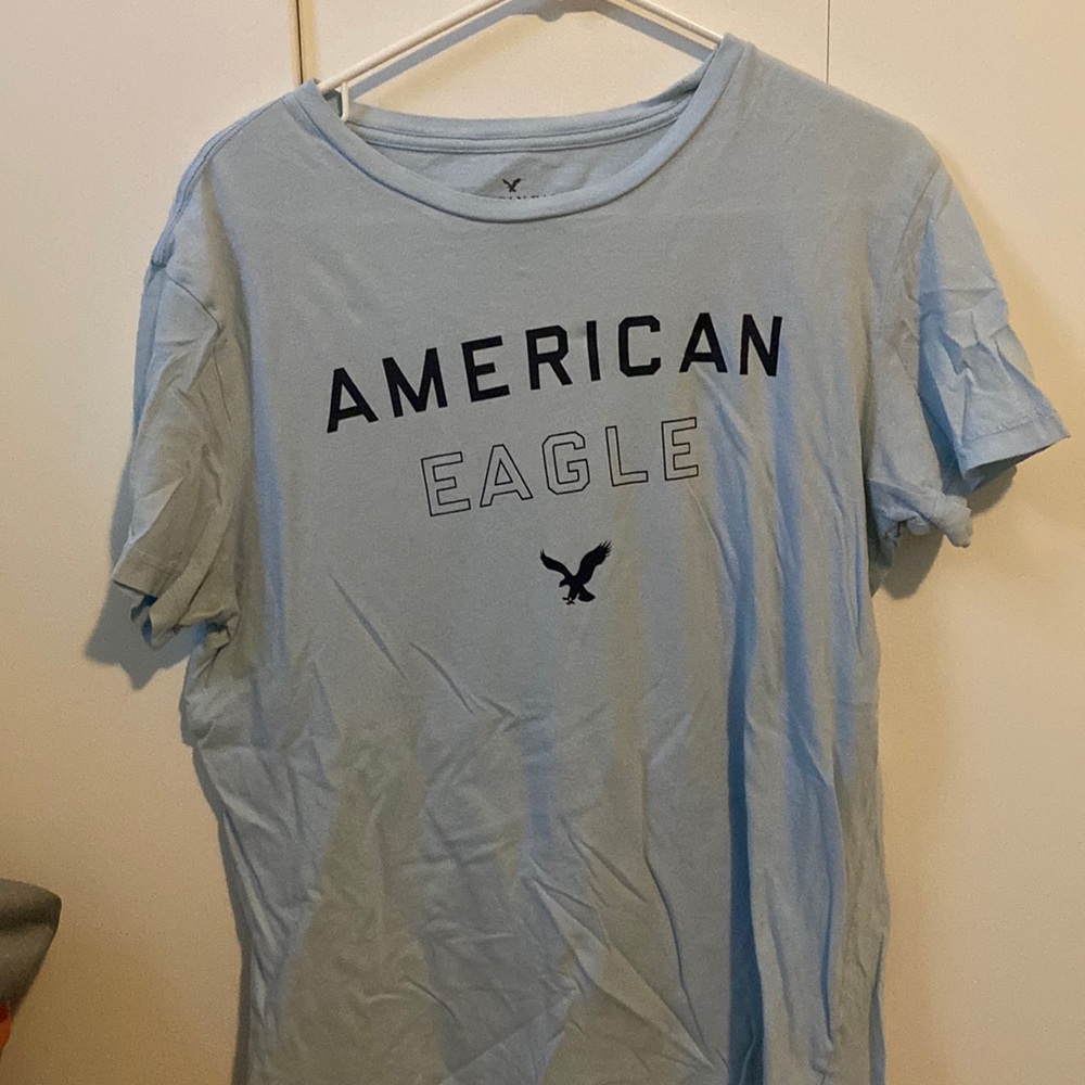 AMERICAN EAGLE blue t-shirt, cotton, barley worn